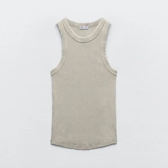 ZARA Washed Rib Tank Top - Picture 5 of 12